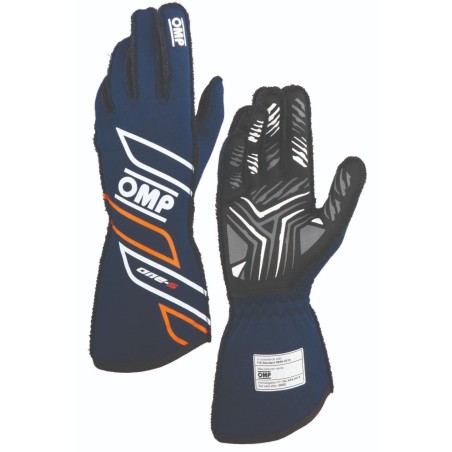 Gants OMP ONE S FIA 8856 2018 Bleu Marine Orange