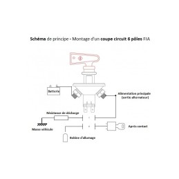 Coupe-circuit mécanique 6 pôles à clef FIA