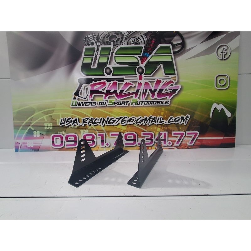 Paire d'Équerres Fixation Baquet Standard Acier 3mm - 410x160mm