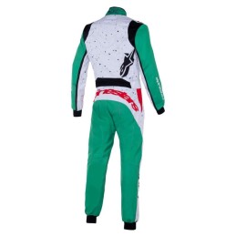 Combinaison Kart Enfant Homologuée FIA — Blanc/Vert/Rouge