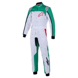 Combinaison Kart Enfant Homologuée FIA — Blanc/Vert/Rouge