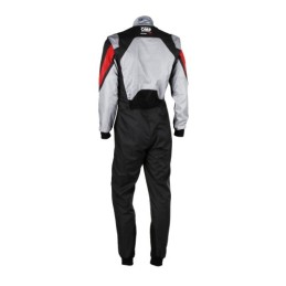 Combinaison Kart Enfant OMP KS-3X FIA Argent/Noir | USA Racing