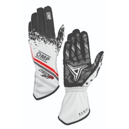 Gants Karting Enfant OMP KS-2 ART Blanc/Noir/Rouge | USA Racing
