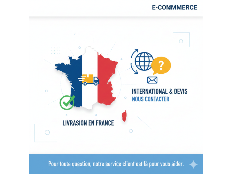 ? Livraison standard en France uniquement. Pour toute livraison à l'international ou en Outre-mer, m